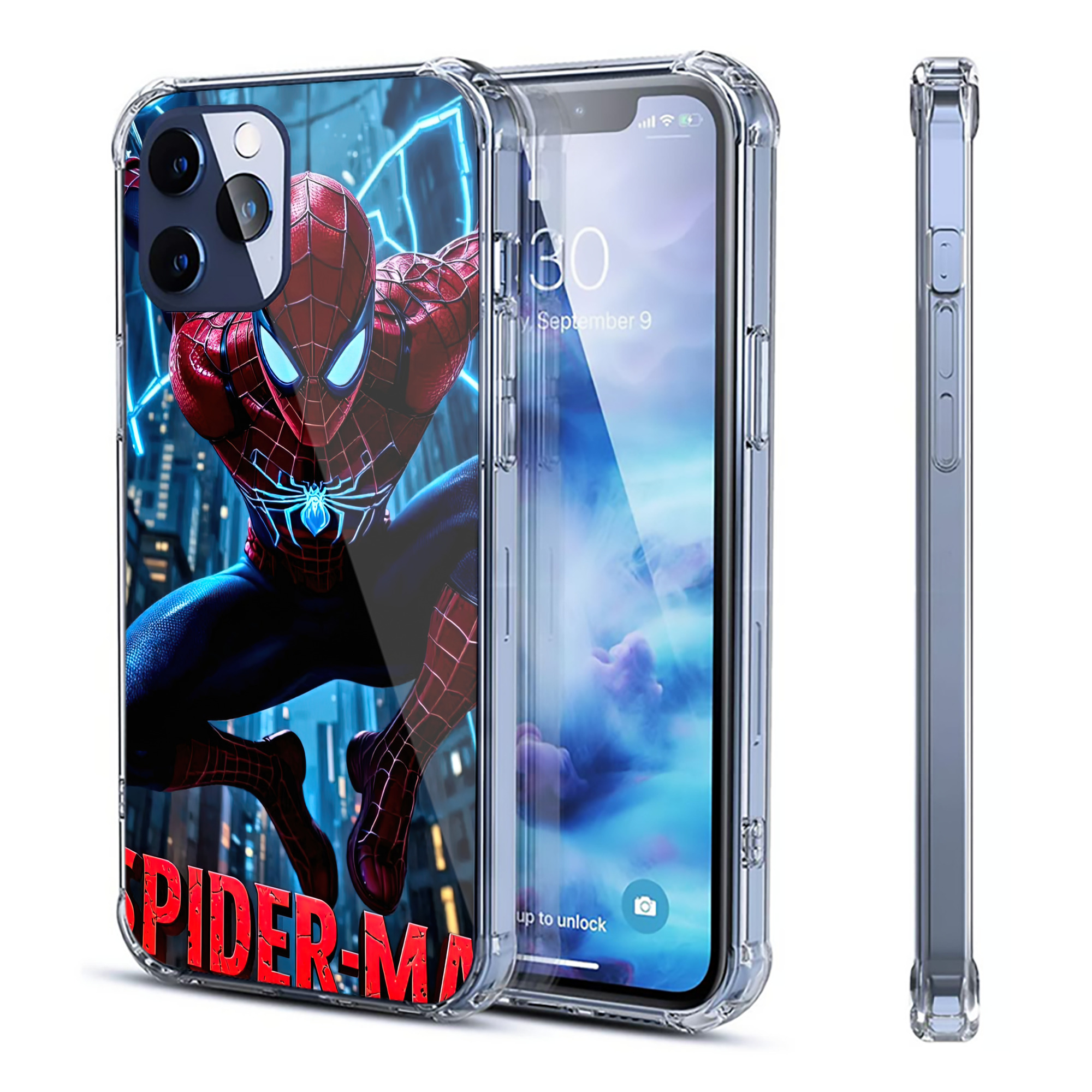 （画像用） Spider Man スパイダーマン 【iPhone 12シリーズ対応】透明スマホケース（クリアソフトケース）